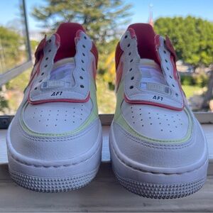 Nike Air Force 1 Shadow Athletic Lace Up Shoe Womens Size 7.5 CI0919-110 White